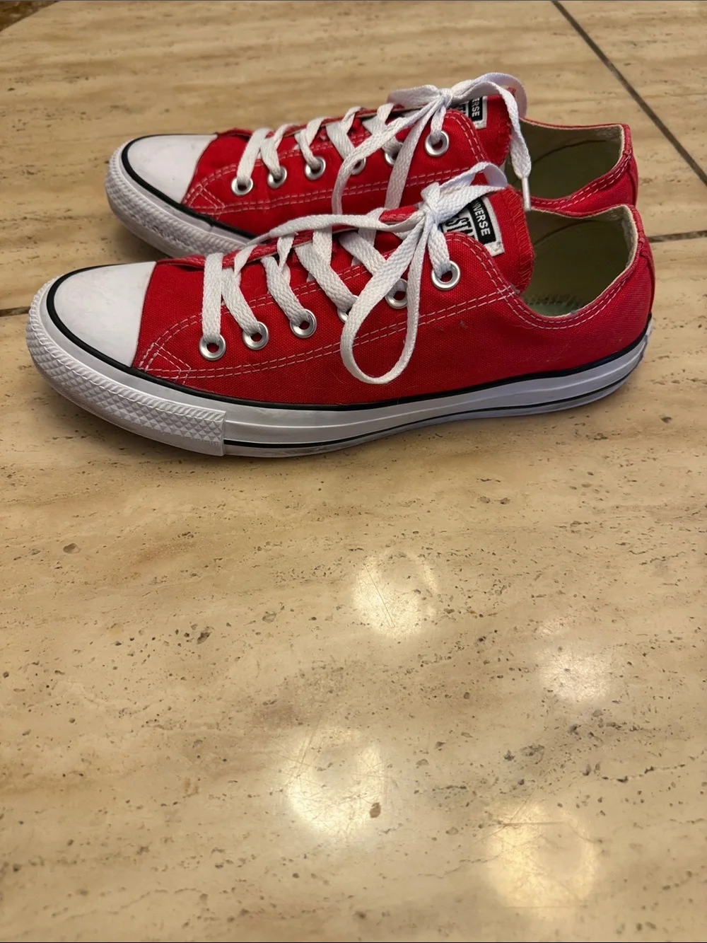 Converse Red Low Top Canvas Sneakers